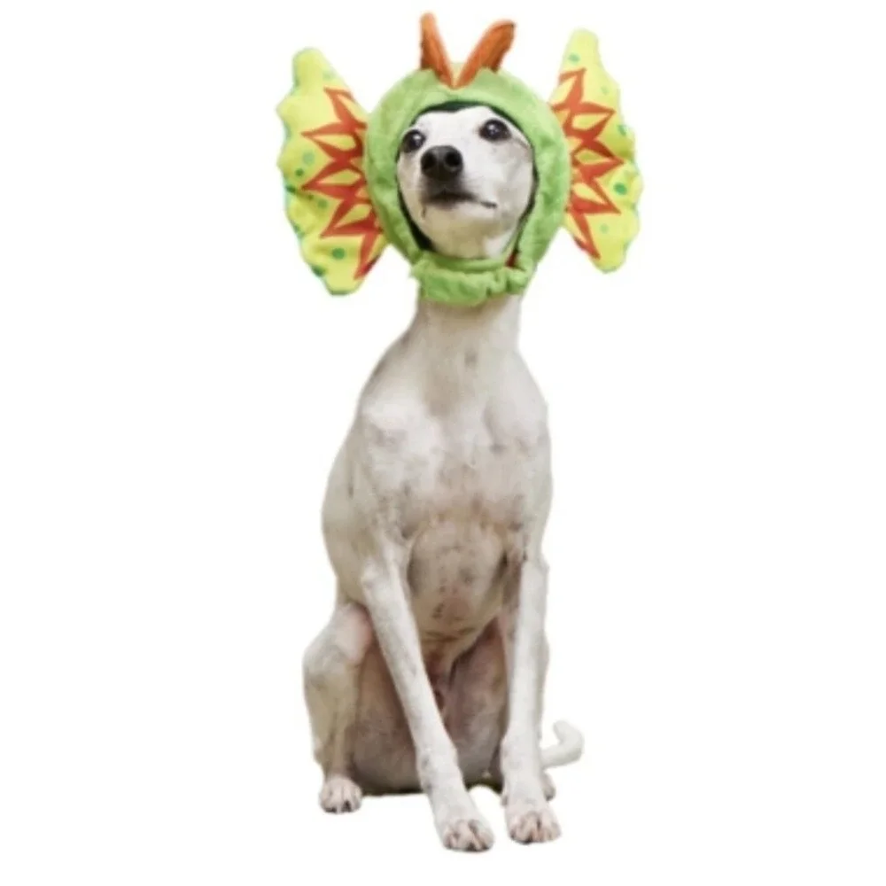 Jurassic Park World BarkBox Dilophosaurus Spittin' Image Dino Collar Toy XS/S